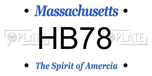 HB78 Massachusetts License Plate