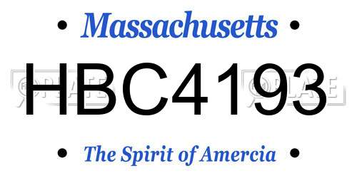 HBC4193 Massachusetts License Plate