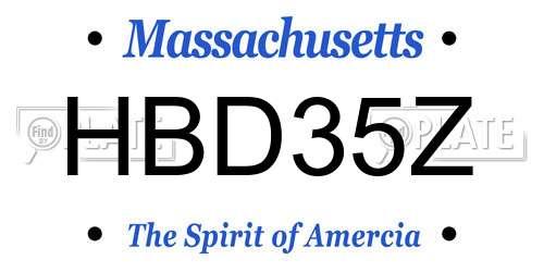 HBD35Z Massachusetts License Plate