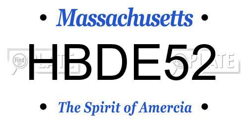 HBDE52 Massachusetts License Plate