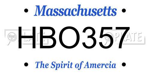 HBO357 Massachusetts License Plate