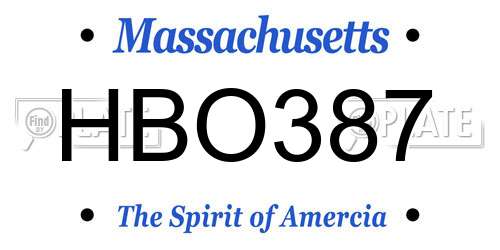HBO387 Massachusetts License Plate