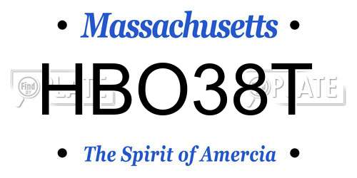 HBO38T Massachusetts License Plate