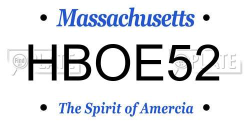 HBOE52 Massachusetts License Plate