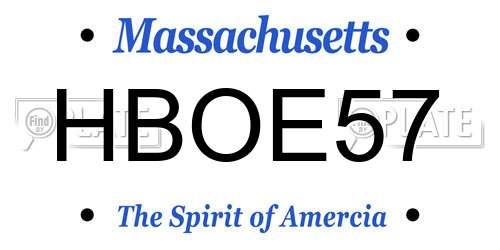 HBOE57 Massachusetts License Plate