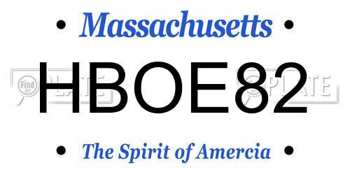HBOE82 Massachusetts License Plate