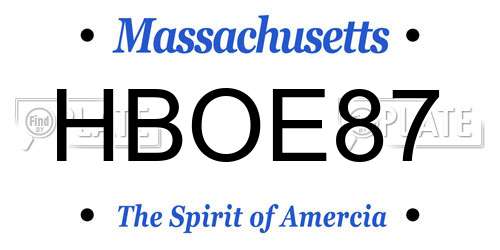 HBOE87 Massachusetts License Plate