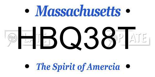 HBQ38T Massachusetts License Plate