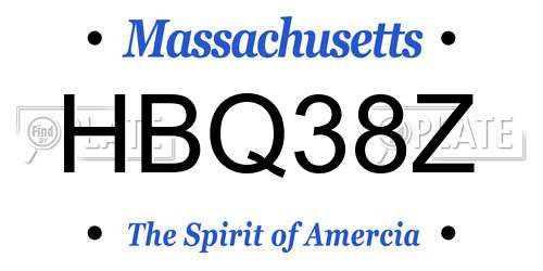 HBQ38Z Massachusetts License Plate