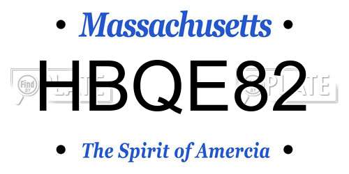 HBQE82 Massachusetts License Plate