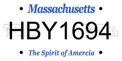 HBY1694 Massachusetts License Plate