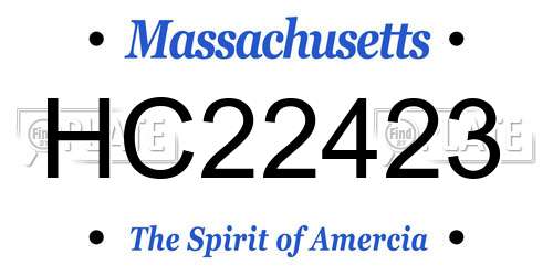 HC22423 Massachusetts License Plate