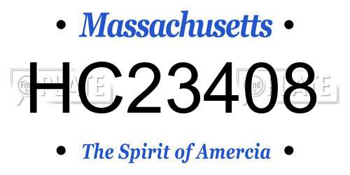 HC23408 Massachusetts License Plate