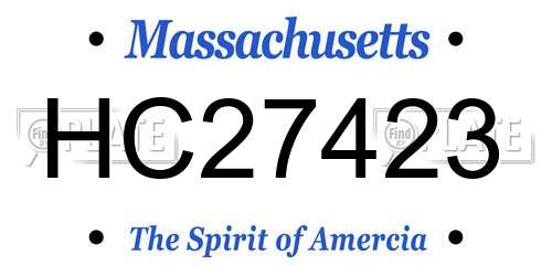 HC27423 Massachusetts License Plate