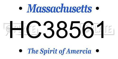HC38561 Massachusetts License Plate