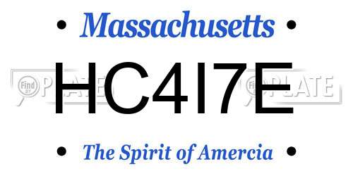 HC4I7E Massachusetts License Plate