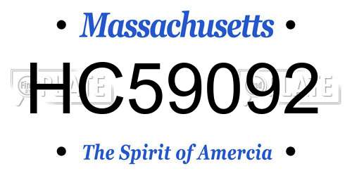 HC59092 Massachusetts License Plate