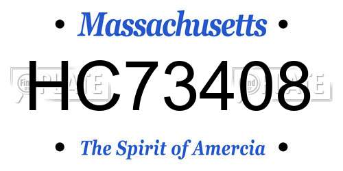 HC73408 Massachusetts License Plate