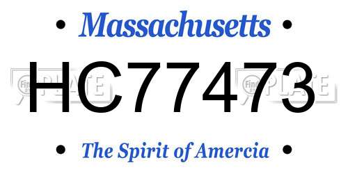 HC77473 Massachusetts License Plate