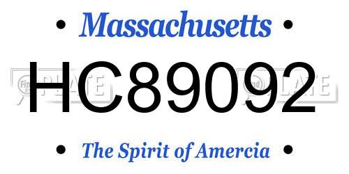 HC89092 Massachusetts License Plate