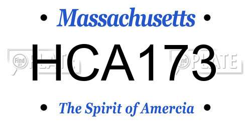 HCA173 Massachusetts License Plate