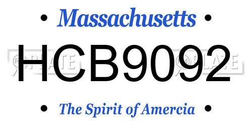 HCB9092 Massachusetts License Plate
