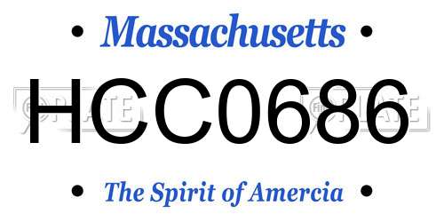 HCC0686 Massachusetts License Plate