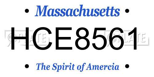 HCE8561 Massachusetts License Plate