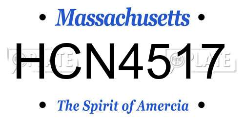HCN4517 Massachusetts License Plate