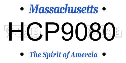 HCP9080 Massachusetts License Plate