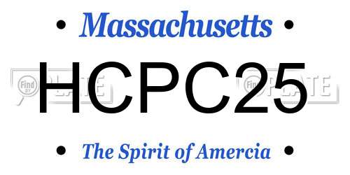HCPC25 Massachusetts License Plate