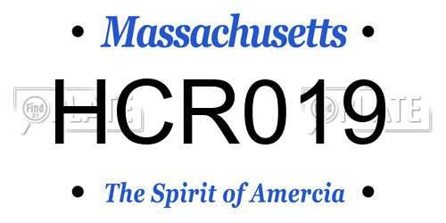 HCR019 Massachusetts License Plate