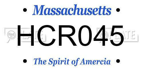HCR045 Massachusetts License Plate