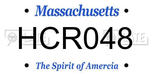 HCR048 Massachusetts License Plate