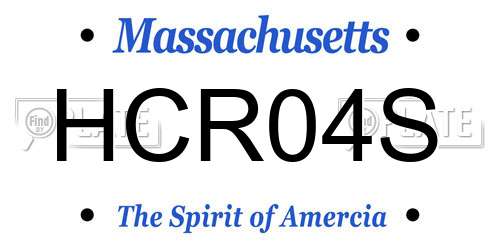 HCR04S Massachusetts License Plate