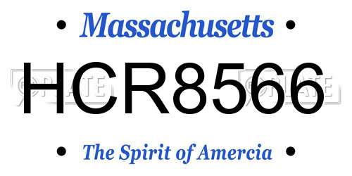 HCR8566 Massachusetts License Plate