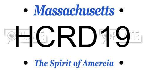 HCRD19 Massachusetts License Plate