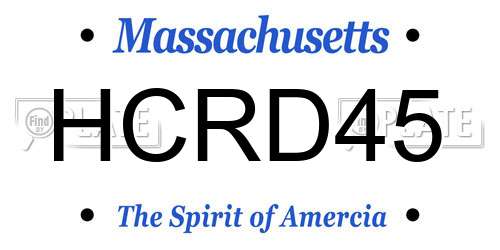 HCRD45 Massachusetts License Plate