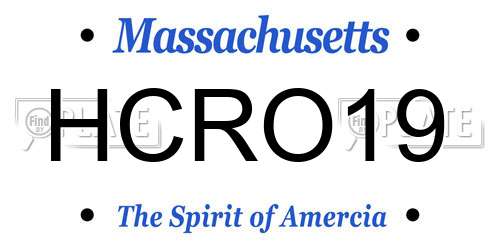 HCRO19 Massachusetts License Plate