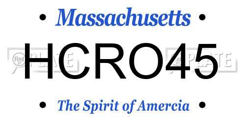 HCRO45 Massachusetts License Plate