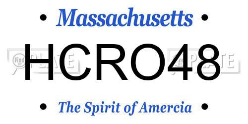 HCRO48 Massachusetts License Plate