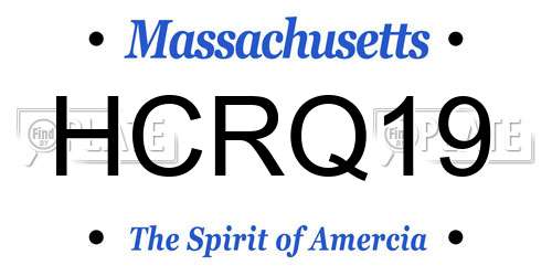 HCRQ19 Massachusetts License Plate