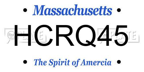 HCRQ45 Massachusetts License Plate