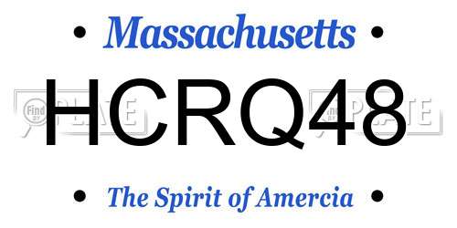 HCRQ48 Massachusetts License Plate