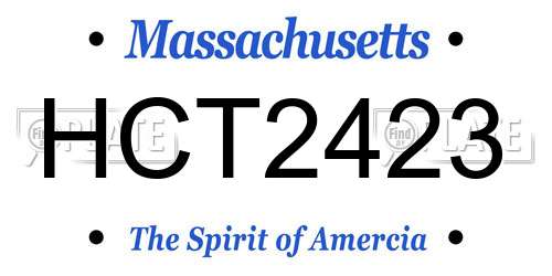 HCT2423 Massachusetts License Plate
