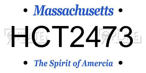 HCT2473 Massachusetts License Plate