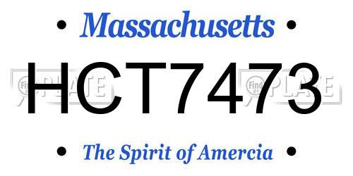 HCT7473 Massachusetts License Plate