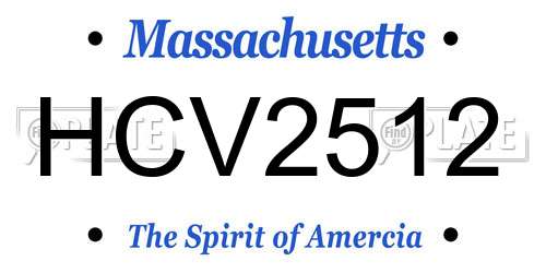 HCV2512 Massachusetts License Plate