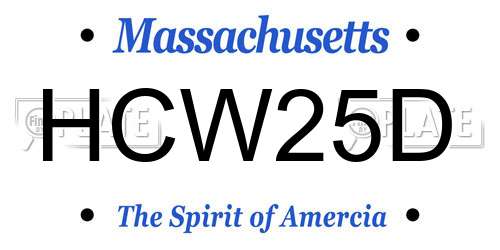 HCW25D Massachusetts License Plate