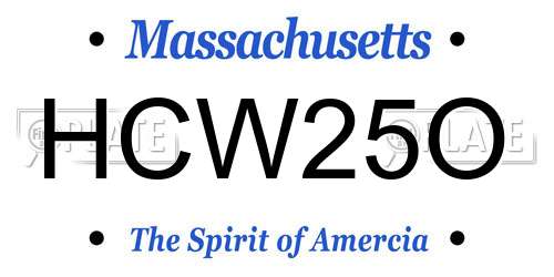 HCW25O Massachusetts License Plate